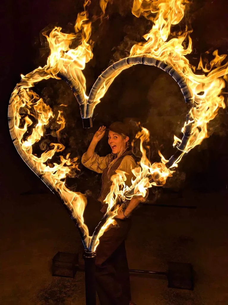 spectacle mariage - spectacle de feu - coeur en feu